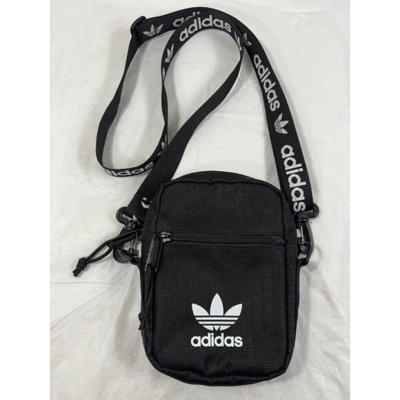 Adidas Black FESTIVAL CROSSBODY UNISEX ADJUST SHOULDER BAG Small - Picture 1 of 9